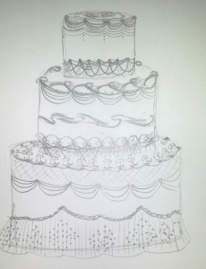 Lambeth Wedding Cake - Sketch